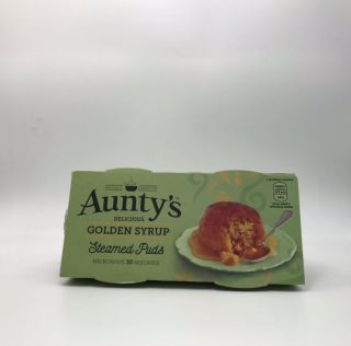 Auntys Steamed Puddings Golden Syrup 2 x 100g