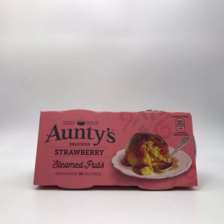 Auntys Steamed Puddings Strawberry 2 x 100g