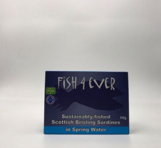 Fish 4 Ever Scottish Brisling Sardines in Spring Water 105g
