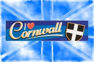 I Love Cornwall Car Bumper Sticker L20cm x H5cm