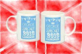 ROYAL BABY ! Prince George Hand Decorated Ceramic Tea Mug