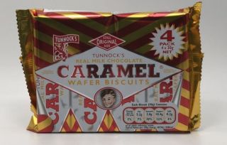 Tunnocks Caramel Wafer Biscuits 4 x 30g