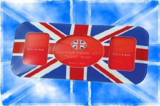 Union Jack Curved Photo Picture Frame for 3 Pictures