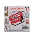 4 Cork Coasters - London Bus