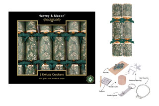 Harvey & Mason - 6 Large Deluxe Christmas Cracker - Green Foliage