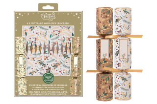 Christmas Time - Make your Own Large Christmas Cracker - 6 Pack - Cream & Gold