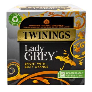 Twinings Lady Grey 80 Tea Bags 200g MHD 30.11.2025