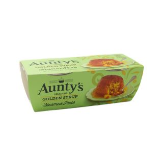 Auntys Steamed Puddings Golden Syrup 2 x 95g