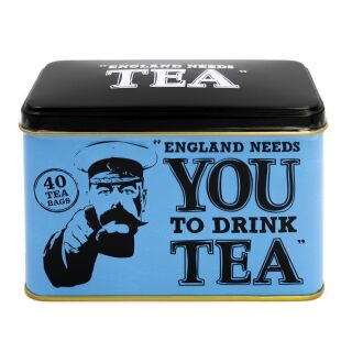 New English Teas - English Afternoon Tea 40 Tea Bags - "England needs YOU to drink Tea!" Tin