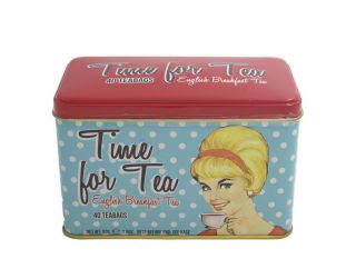 New English Teas - English Breakfast Tea 40 Tea Bags - Time for Tea Vintage Tin