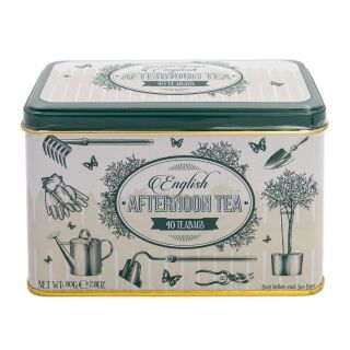 New English Teas - English Afternoon Tea 40 Tea Bags - Green Garden Tin