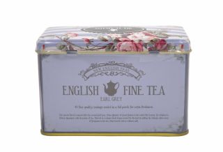 New English Teas - Earl Grey Tea 40 Tea Bags - English Fine Tea Vintage Tin