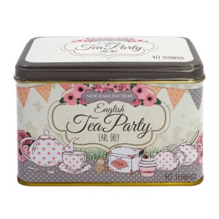 New English Teas - Earl Grey Tea 40 Tea Bags - English Tea Party Tin