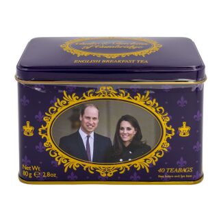 New English Teas - English Breakfast Tea 40 Tea Bags - William & Kate Tin