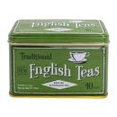 New English Teas - English Afternoon Tea 40 Tea Bags - Green Traditional Vintage Tin