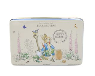 New English Teas - English Tea Selection (Breakfast, Earl Grey, Afternoon) 100 Tea Bags - Beatrix Potter - "Peter Rabbit" Tin
