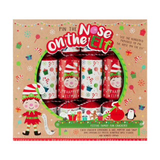 Christmas Cracker 6 Pack - Pin the Nose on the Elf - Family Game Crackers