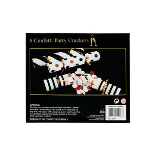 6 Mini Party Cracker - Stripe , Points , Star - with Confetti