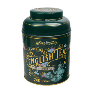 New English Teas - English Afternoon Tea 240 Tea Bags - Vintage Victorian Tin - Dark Green