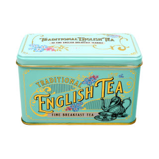 New English Teas - English Breakfast Tea 40 Tea Bags - Vintage Victorian Tin - mint