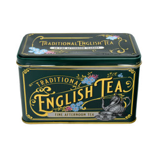 New English Teas - English Afternoon Tea 40 Tea Bags - Victorian Vintage Tin - Dark Green