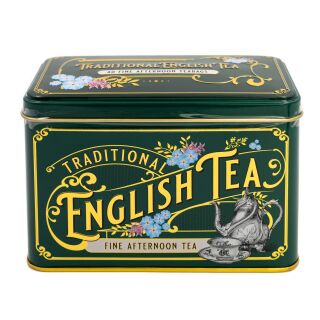 New English Teas - English Afternoon Tea 40 Tea Bags - Victorian Vintage Tin - Dark Green