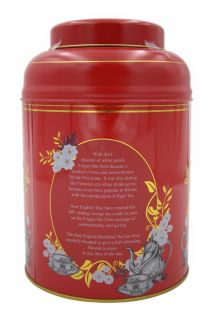 New English Teas - Breakfast Tea 240 Tea Bags - Vintage Victorian Tin - Red