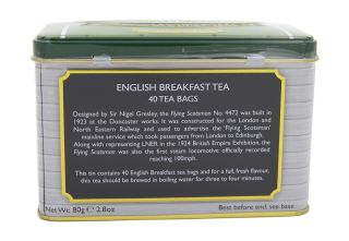 New English Teas - English Breakfast Tea 40 Tea Bags - Flying Scotsman Tin