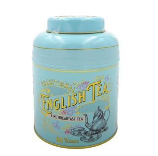 New English Teas - English Breakfast Tea 80 Tea Bags - Vintage Victorian Tin - Mint