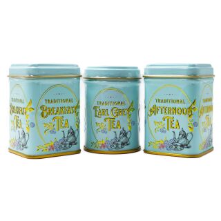 New English Teas - Loose Tea Selection 70g - 3 Vintage Victorian Tins - Mint