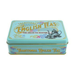 New English Teas - English Tea Selection (Breakfast, Earl Grey, Afternoon) 72 Tea Bags - Vintage Victorian Tin - Mint