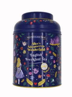 New English Teas - English Breakfast Tea 240 Tea Bags - Alice In Wonderland Tin - Dark Blue