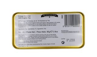 New English Teas - 1869 Black Tea Blend 40 Tea Bags - Vintage Victorian Tin - Light Pink