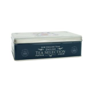 New English Teas - English Tea Selection (Breakfast, Earl Grey, Afternoon) 72 Tea Bags - Queens Platinum Jubilee Tin