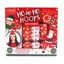 Christmas Time - 6 Family Game Crackers - Red & White - Ho Ho Ho Hoops