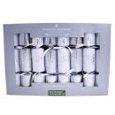Harvey & Mason - 8 Premium Christmas Crackers - Silver & White - Snowflake