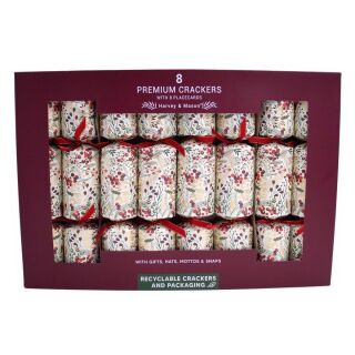 Christmas Cracker Extra Large Premium 8 Pack - Cream & Red - Mulberry