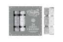 Christmas Time - 24 Party Crackers - Silver & White - Snowflakes
