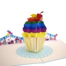 Cardology - Rainbow Cupcake 3D Pop Up Card