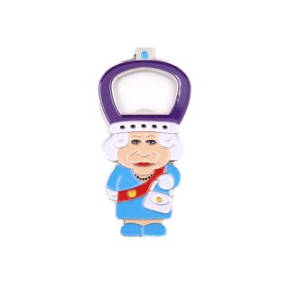 Queen Elizabeth II - Metal Bottle Opener Magnet