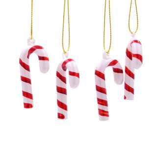 Sass & Belle - Mini Peppermint Candy Cane Glass Bauble Set of 4