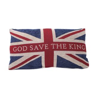 King Charles III -  God Save The King Chenille Cushion 45cm x 25cm