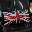King Charles III -  God Save The King Chenille Cushion 45cm x 25cm