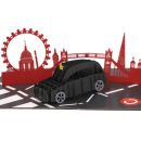 Cardology - London 3D Pop Up Card - London Taxi & Skyline