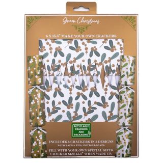 Green Christmas - Make your Own Large Eco Christmas Cracker - 6 Pack - Brown & White