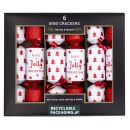 Harvey & Mason - 6 Mini Christmas Cracker - Red & White -  Have a Jolly Christmas