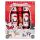 10 Family Eco Christmas Crackers - Red & White - Santa & Rudolph