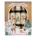 10 Family Eco Christmas Crackers - Brown & Cream -...