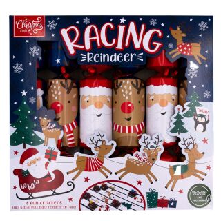 Christmas Time - 6 Family Game Crackers - Racing Reindeer