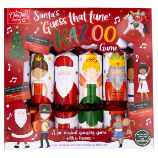 Christmas Time - 6 Family Game Crackers - Santa & Friends - Kazoo Guess That Tune